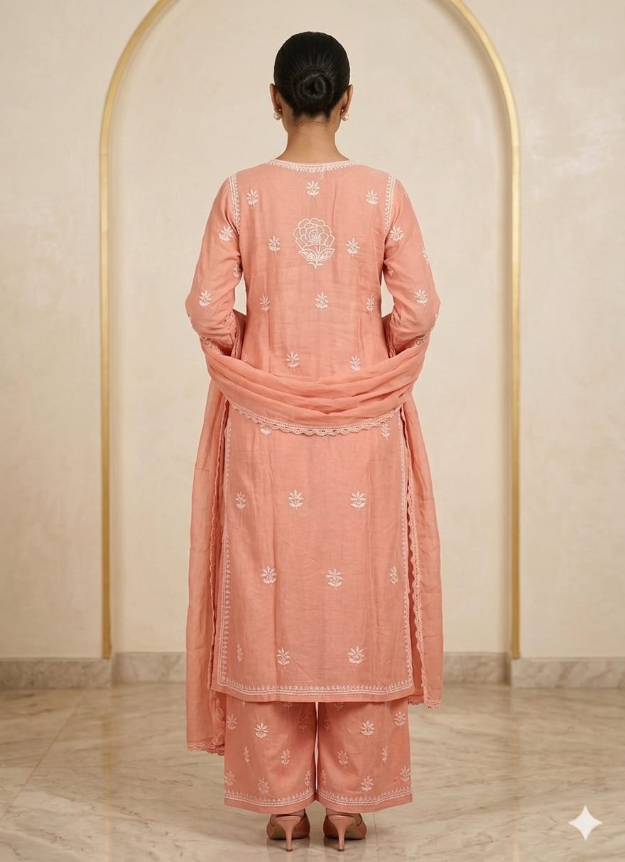 Lucknowi Embroidered Plazo set